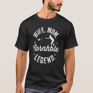 Camiseta Cornhole Vintage Wife Mom Cornhole Legend