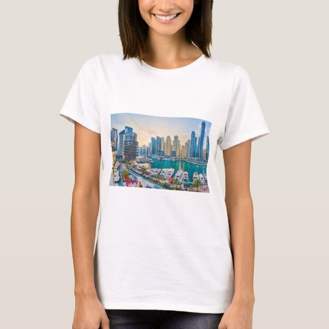 Camiseta Cornisa de rascacielos modernos de Dubai (Anverso)