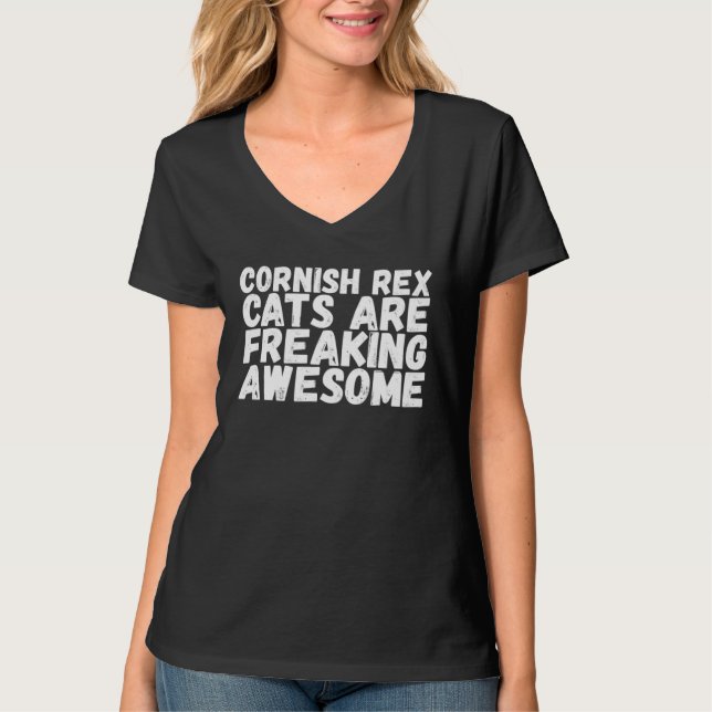Camiseta Cornish rex cats are freaking awesome (Anverso)