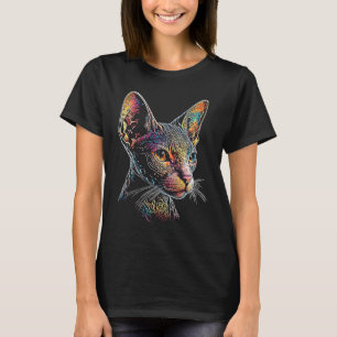Camiseta Cornish Rex Colorful Cat Dad Mom Women