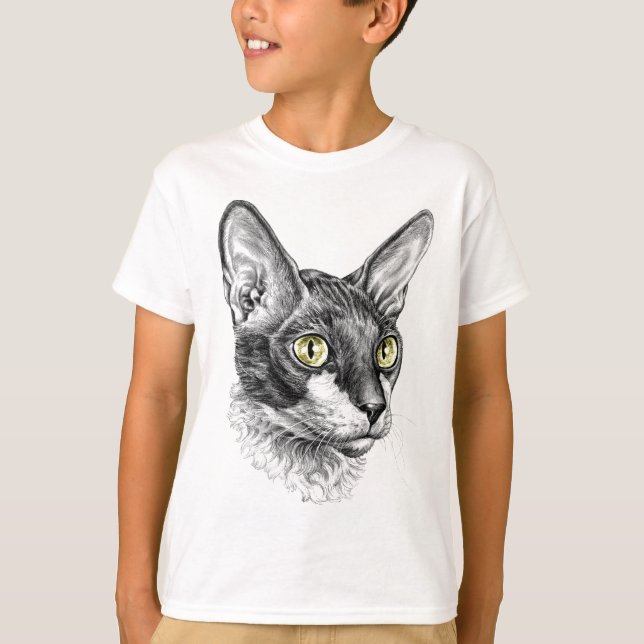 Camiseta Cornish Rex Sketch (Anverso)