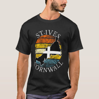 Camiseta Cornualles de St Ives Mapa de Cornualles de Sol Ce