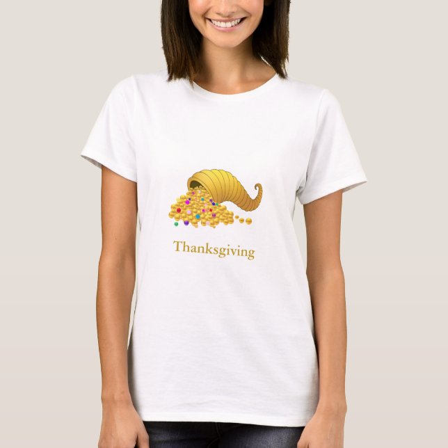 Camiseta Cornucopia de oro del Día de Acción de Gracias (Anverso)