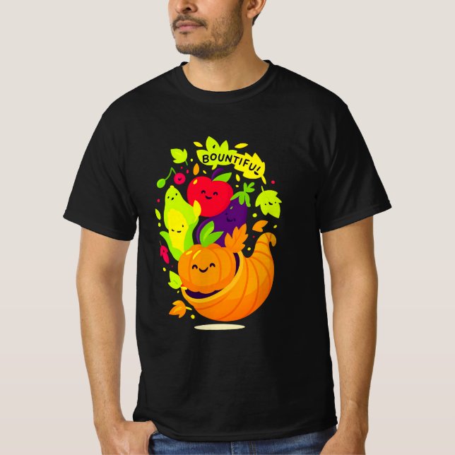 Camiseta Cornucopia Thanksgiving Shirt | Feliz cosecha (Anverso)