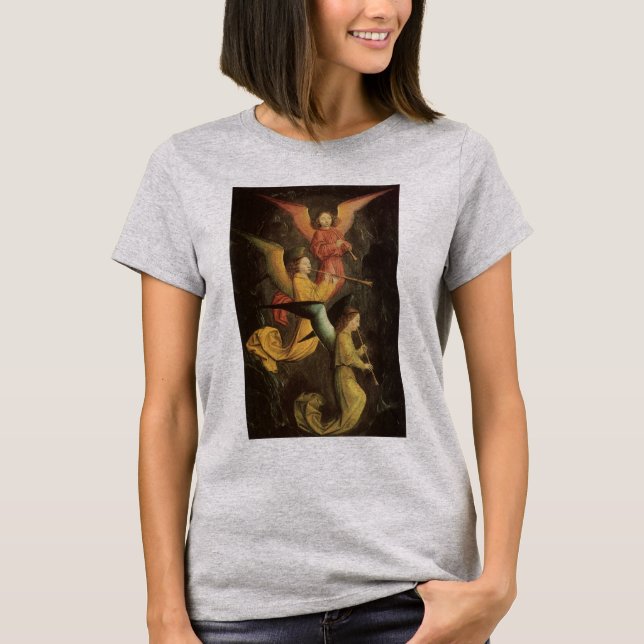 Camiseta Coro de ángeles de Simon Marmion, arte renacentist (Anverso)
