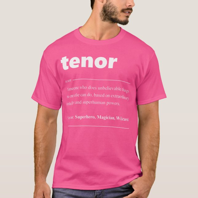 Camiseta Coro De Definición De Tenor Para Cantante De Ópera (Anverso)