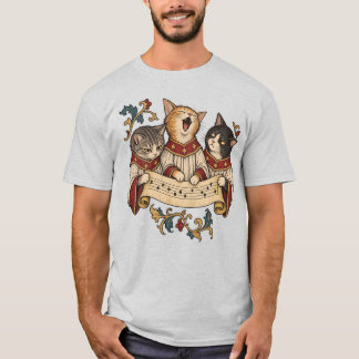 Camiseta Coro de gatos medievales divertidos en manuscrito