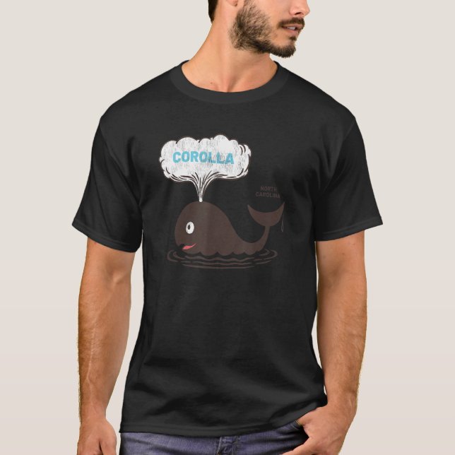 Camiseta Corolla  NC Summertime Vacationing Whale Spout (Anverso)