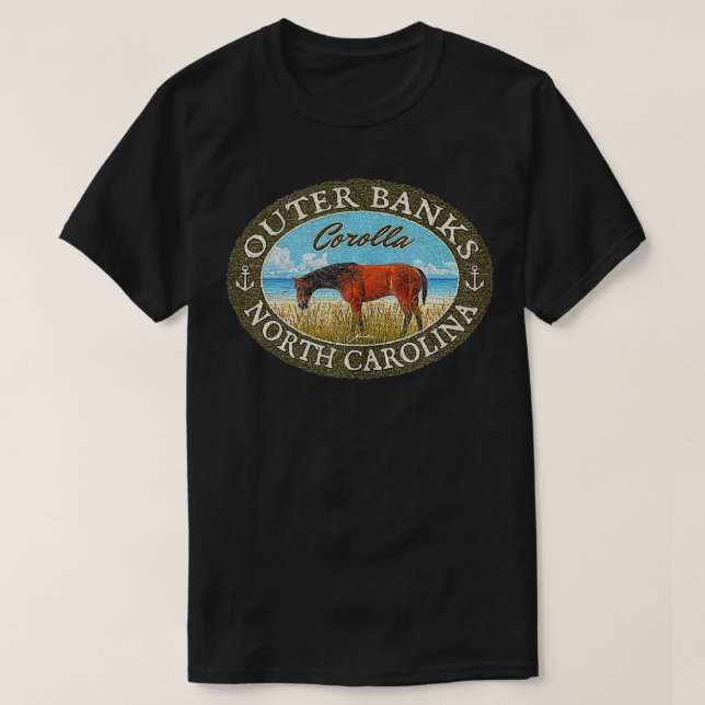 Camiseta Corolla Outer Banks NC con Corolla Wilse Tan (Diseño del anverso)