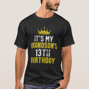 Camiseta Corona Amarilla Cumpleaños 13 Para Nieto De Abuelo