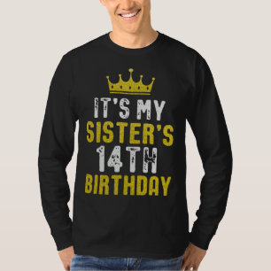 Camiseta Corona Amarilla Cumpleaños 14 Para Hermana De Herm
