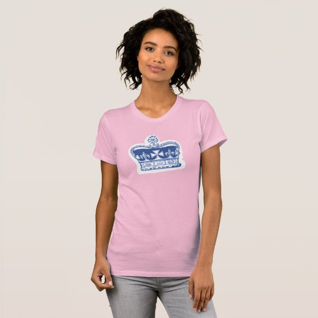 Camiseta Corona azul inclinada (Anverso completo)