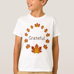 Camiseta Corona de Acción de Gracias Grata Hojas de Arce Si