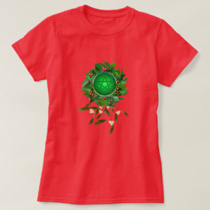 Camiseta Corona de acebo con pentáculo y muérdago