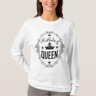 Camiseta Corona de cumpleaños elegante tipografía reina bla