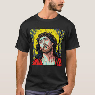 Camiseta Corona de Espinas Religiosa Pop Art Puntillismo Có