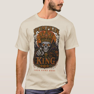 Camiseta Corona de esqueleto del rey calabaza con estrás de