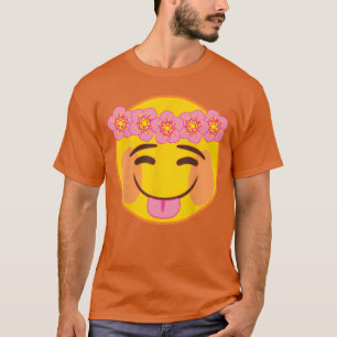 Camiseta Corona de flores emoji oficial lengua amarilla son
