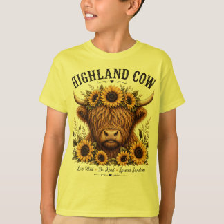 Camiseta Corona de girasoles de vaca de las Highlands Inspi