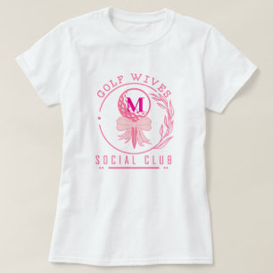 Camiseta Corona de lazo rosa Monograma Club social de espos