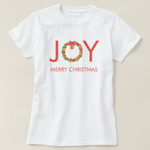 Camiseta Corona de Navidad Alegre