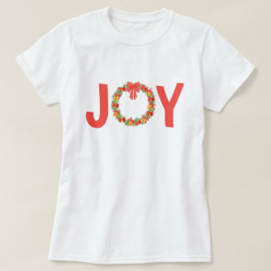 Camiseta Corona de Navidad alegre festiva