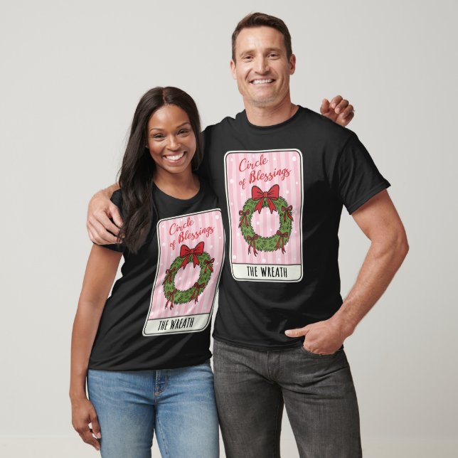 Camiseta Corona de Navidad Círculo de Bendiciones (Unisexo)