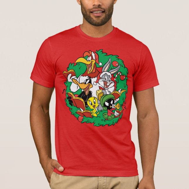 Camiseta Corona de Navidad del GRUPO de LOONEY TUNES™ (Anverso)