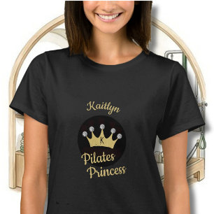 Camiseta Corona de Oro Divertida Diamantes Pilates Princesa