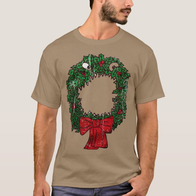 Camiseta Corona de Pesadilla de Navidad Divertida (Anverso)