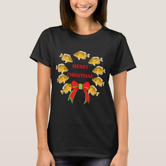 Camiseta Corona de pez sol Feliz Navidad (Anverso)