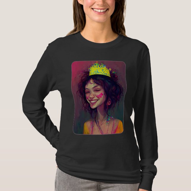 Camiseta Corona de Princesa de Fiesta Celebración Diversión (Anverso)
