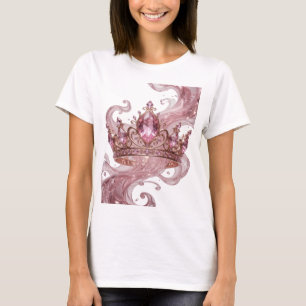 Camiseta Corona de princesa de oro de moda con piedras prec