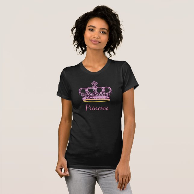 Camiseta Corona de princesa rosa (Anverso completo)