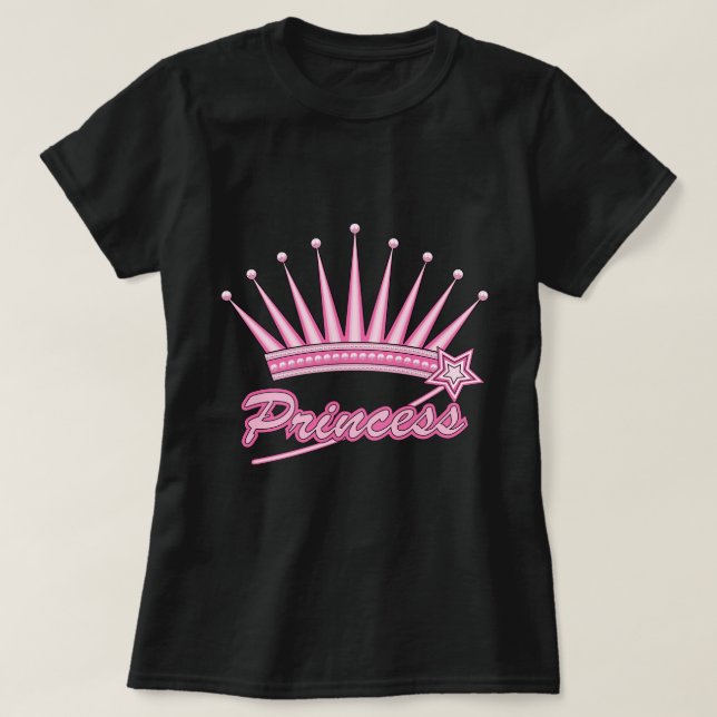 Camiseta Corona de princesas rosadas (Diseño del anverso)