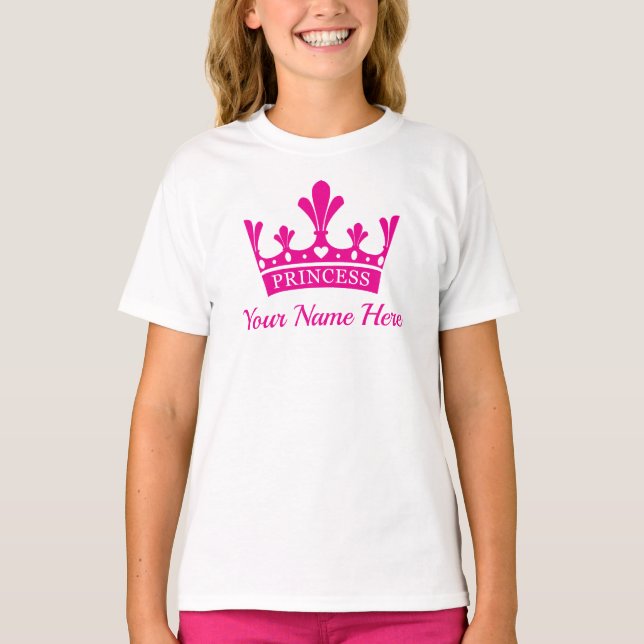 Camiseta Corona de princesas rosadas - algo Chica (Anverso)