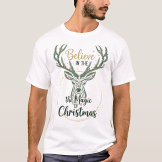 Camiseta Corona de Reno de Acuarela Elegante