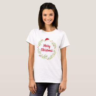 Camiseta Corona de sombrero de Santa Feliz Navidad