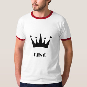 Camiseta Corona de texto personalizado KING color negro bás
