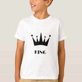 Camiseta Corona de texto personalizado KING de color negro 