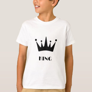 Camiseta Corona de texto personalizado KING de color negro 