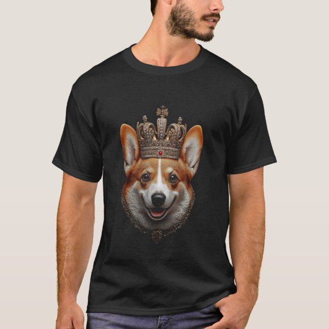 Camiseta Corona del Rey Perro Corgi (Anverso)
