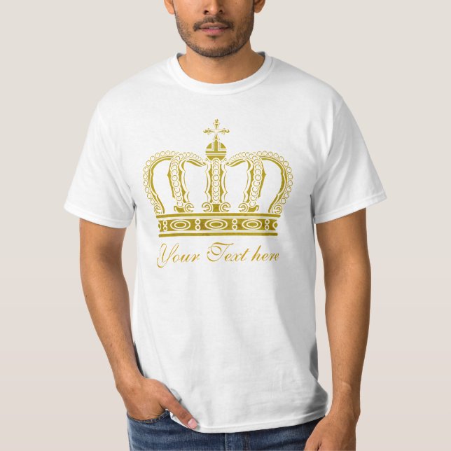 Camiseta Corona dorada + tu texto (Anverso)