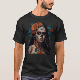 Camiseta Corona floral de cráneo de azúcar