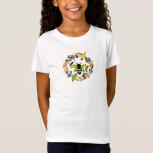 Camiseta Corona floral y abeja