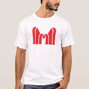 Camiseta Corona Geométrica Roja Letra M