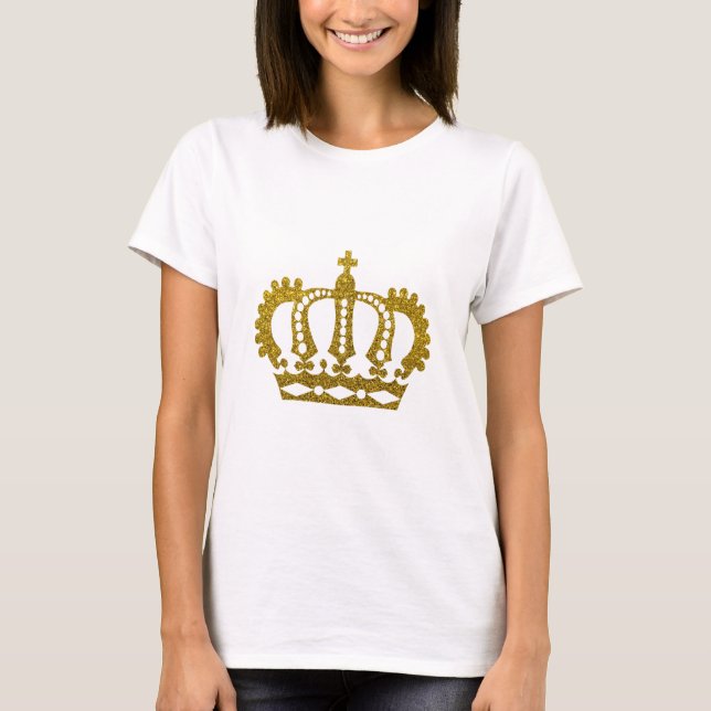 Camiseta Corona Purpurina de oro (Anverso)