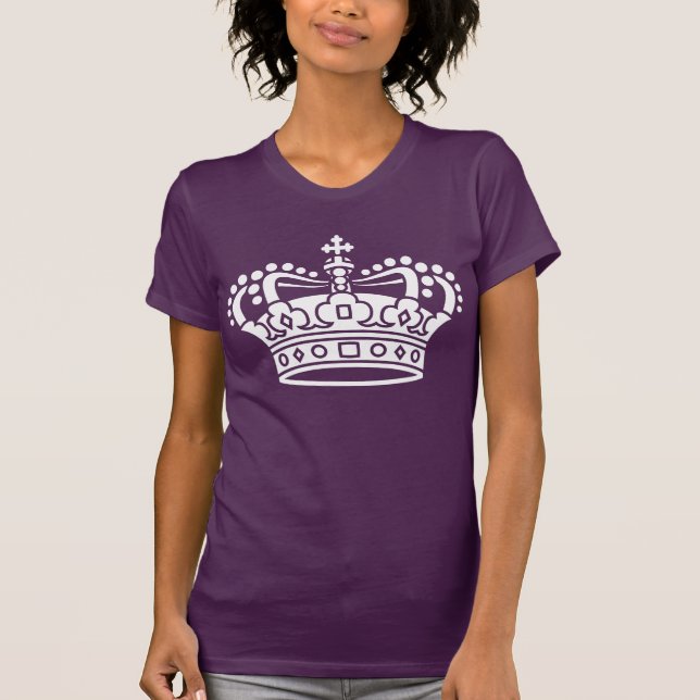 Camiseta Corona Real - Blanco sobre oscuro (Anverso)