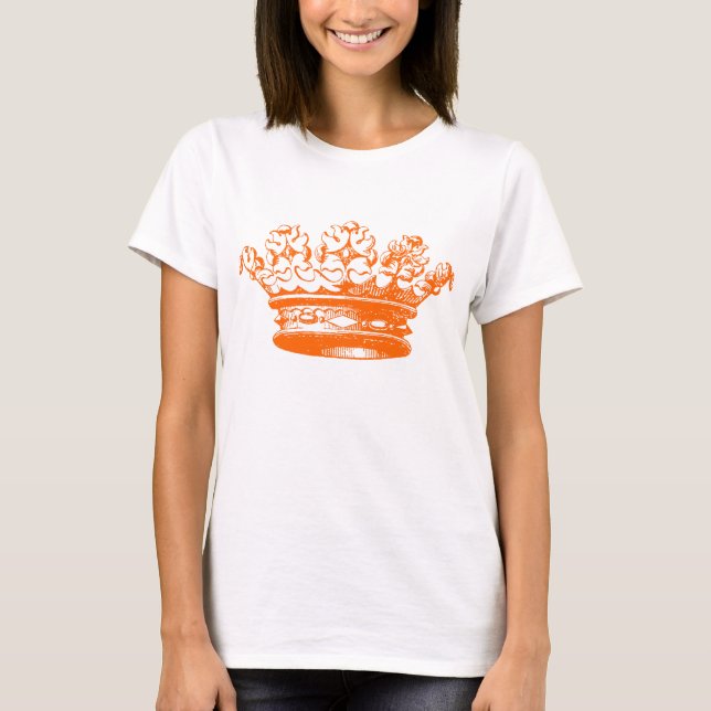 Camiseta Corona vintage - Naranja (Anverso)