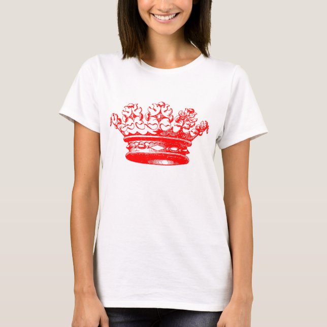Camiseta Corona vintage - Rojo (Anverso)